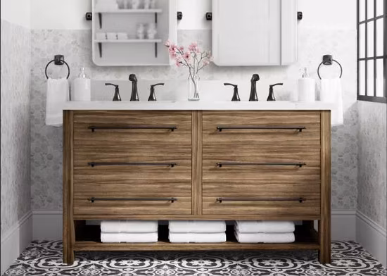 Оптовая торговля Prima Hotel Современная лаковая покраска из МДФ с туалетным столиком в ванной комнате со светодиодным зеркалом